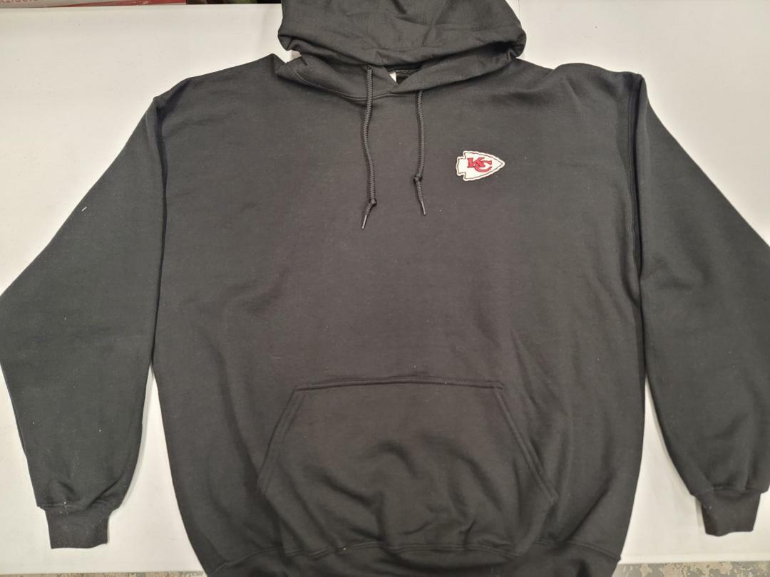Mens KANSAS CITY CHIEFS Pullover Hooded Hoodie SWEATSHIRT BLACK All Sizes