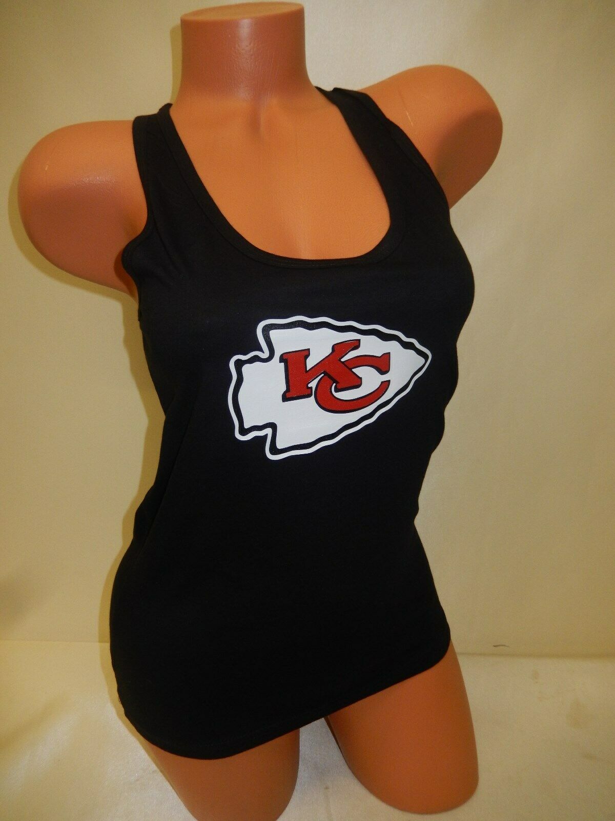 WOMENS NFL KANSAS CITY CHIEFS "Razorback" Football Tank Top NEW Black