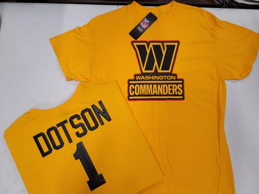 Mens NFL Team Apparel Washington Commanders JAHAN DOTSON Football Jersey Shirt GOLD