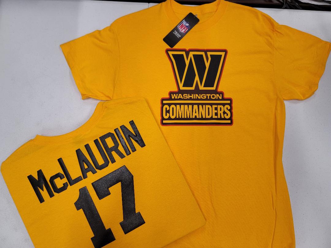 Mens NFL Team Apparel Washington Commanders TERRY McLAURIN Football Jersey Shirt GOLD