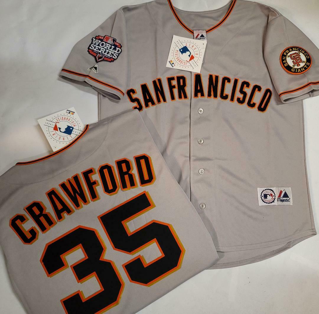 Majestic San Francisco Giants BRANDON CRAWFORD 2012 World Series Sewn Baseball Jersey GRAY