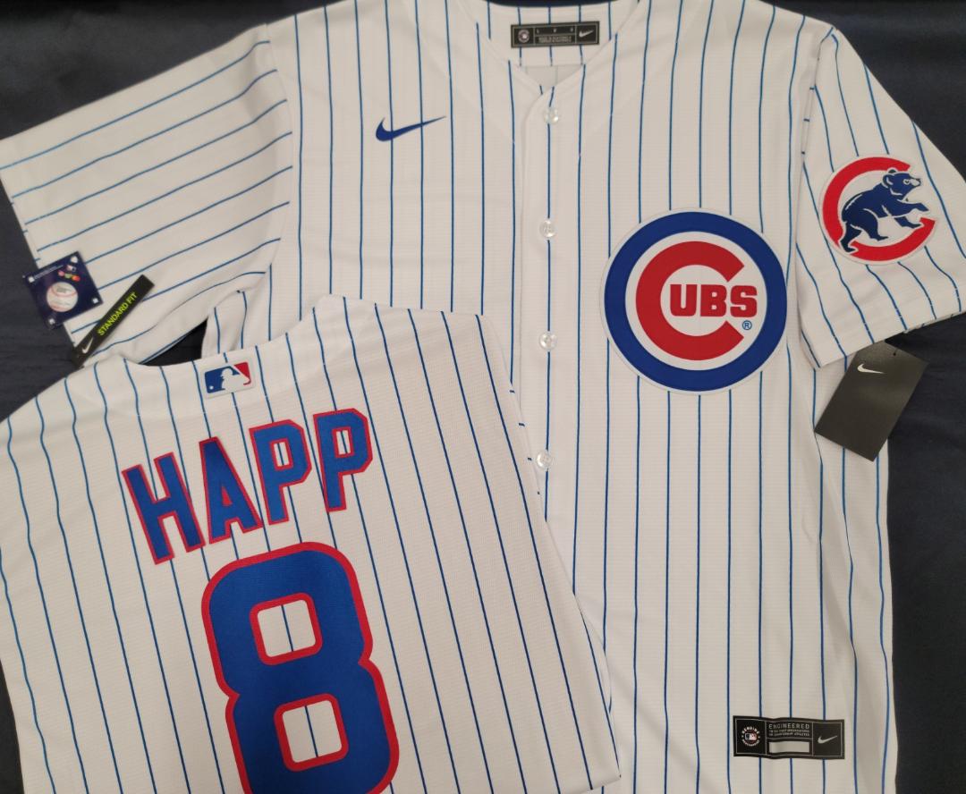 Nike Chicago Cubs IAN HAPP Baseball Jersey WHITE P/S