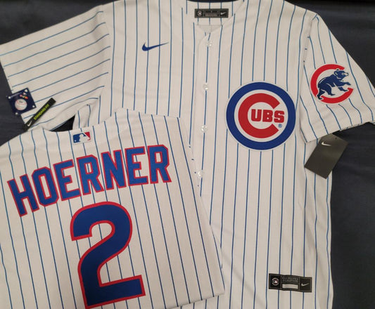 Nike Chicago Cubs NICO HOERNER Baseball Jersey WHITE P/S