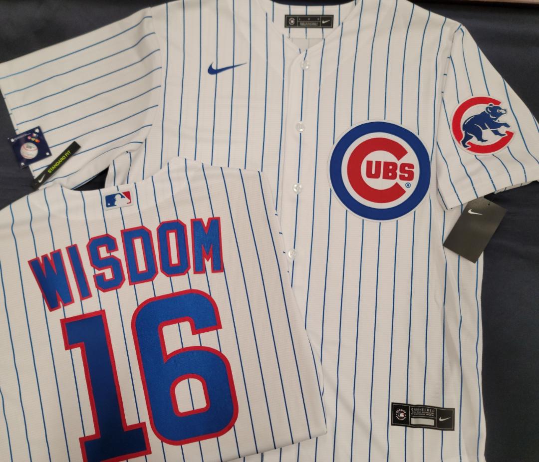 Nike Chicago Cubs PATRICK WISDOM Baseball Jersey WHITE P/S