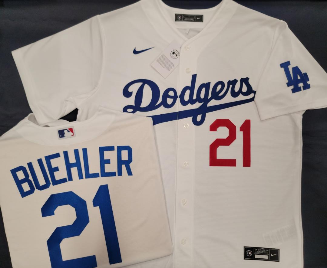 NIKE Los Angeles Dodgers WALKER BUEHLER Baseball Jersey WHITE