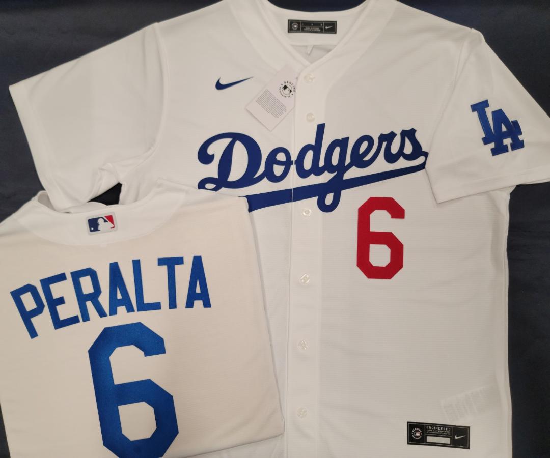 NIKE Los Angeles Dodgers DAVID PERALTA Baseball Jersey WHITE