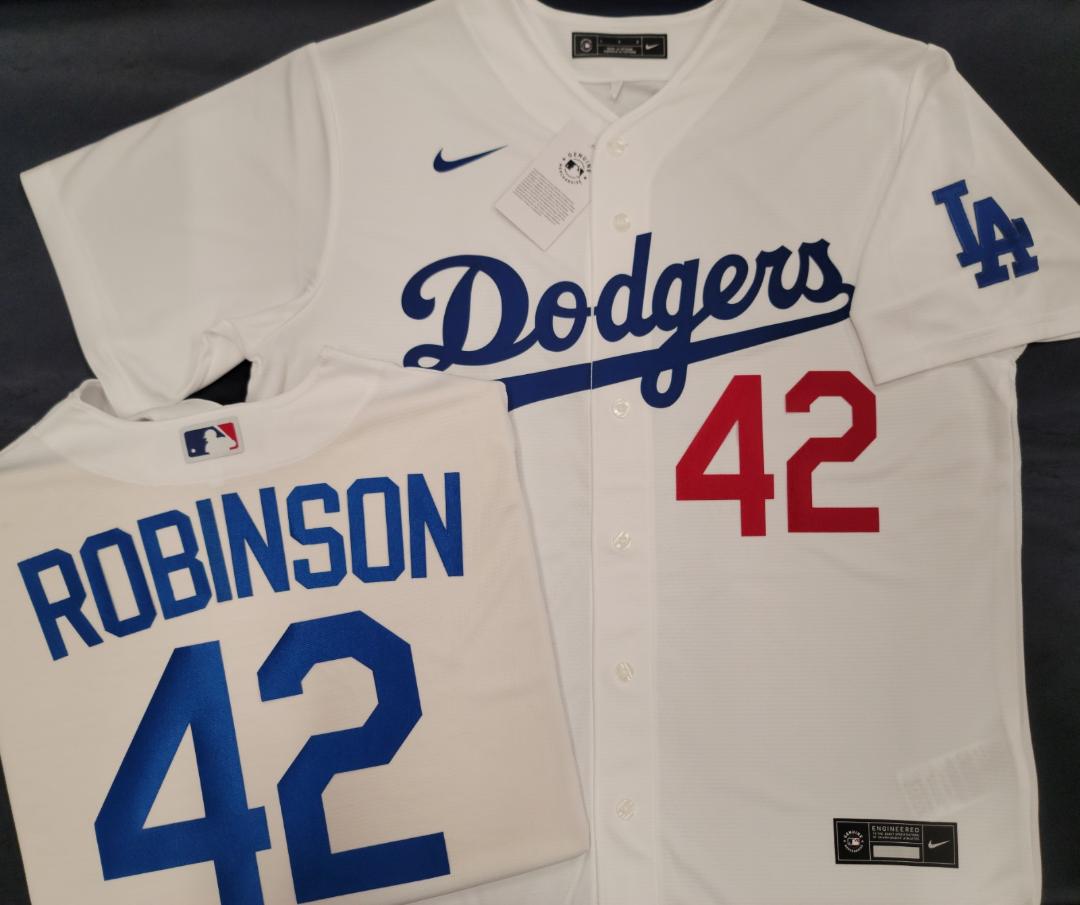 NIKE Los Angeles Dodgers JACKIE ROBINSON Baseball Jersey WHITE –