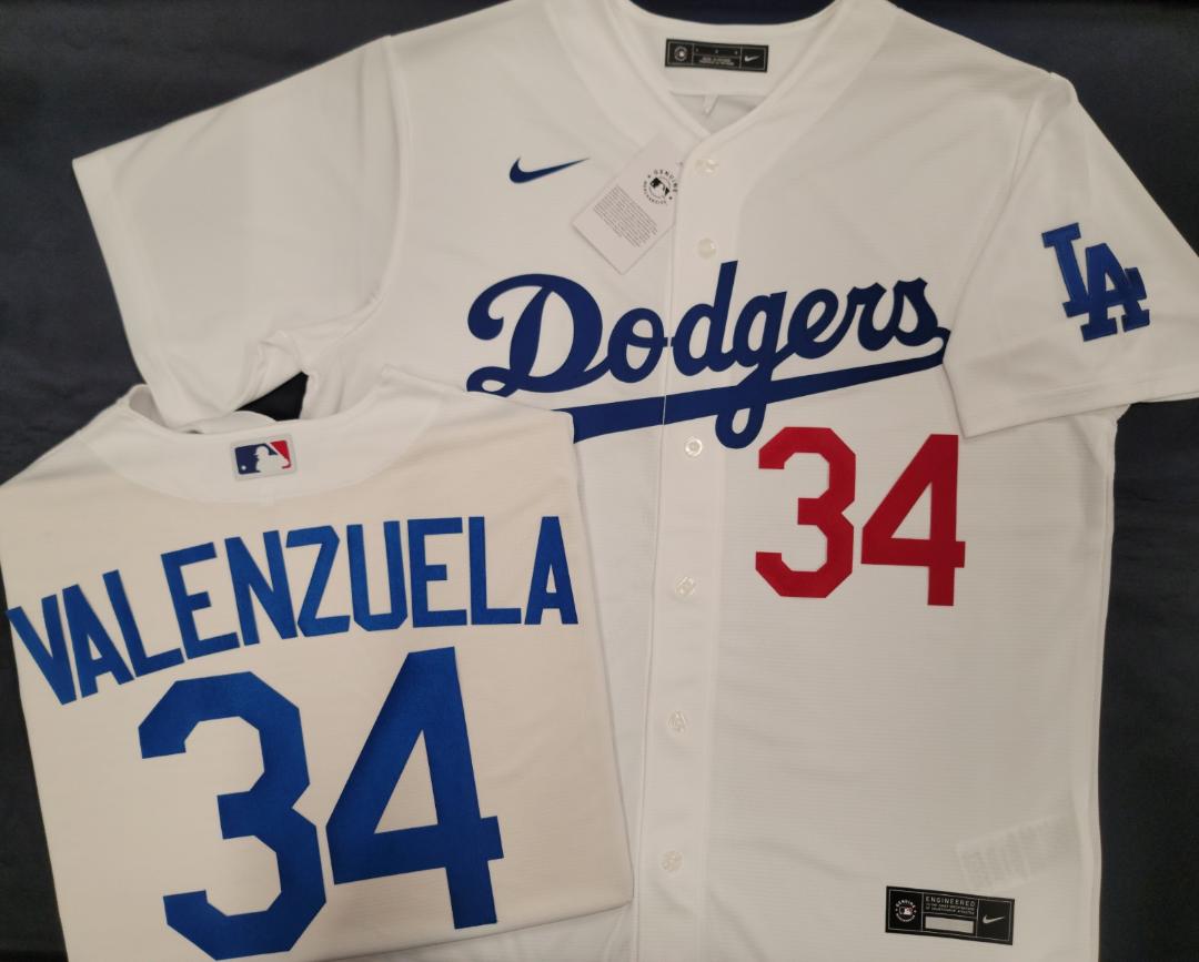 NIKE Los Angeles Dodgers FERNANDO VALENZUELA Baseball Jersey WHITE –