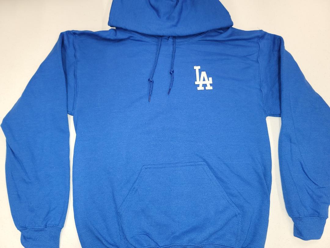 Mens LOS ANGELES DODGERS Pullover Hooded Hoodie SWEATSHIRT ROYAL All Sizes