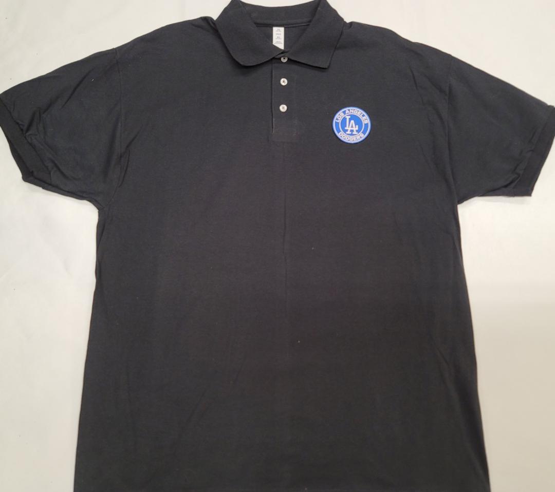 Mens MLB Team Apparel LOS ANGELES DODGERS Baseball Polo Golf Shirt BLACK