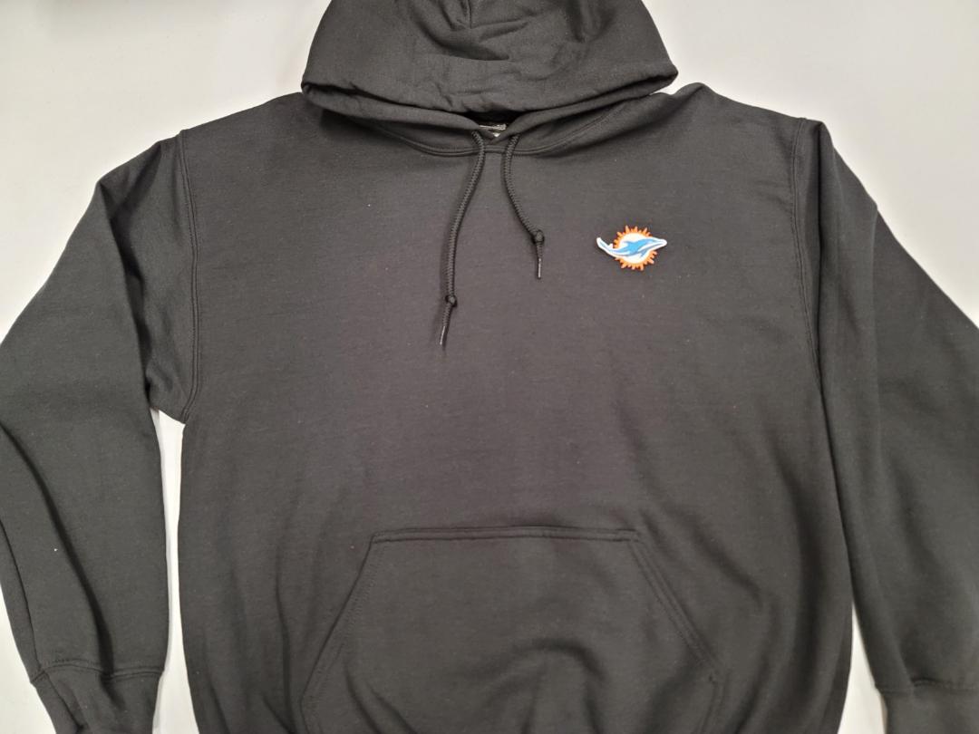 Mens NFL Team Apparel MIAMI DOLPHINS Pullover Hooded Hoodie SWEATSHIRT BLACK