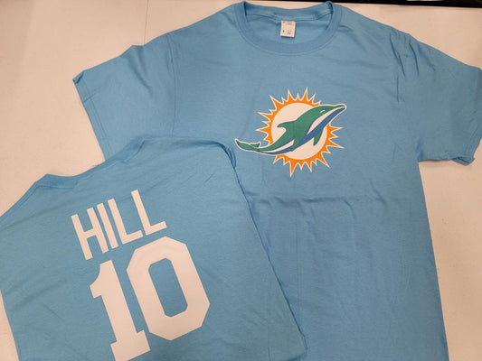 MENS NFL Team Apparel Miami Dolphins TYREEK HILL Football Jersey Shirt BLUE