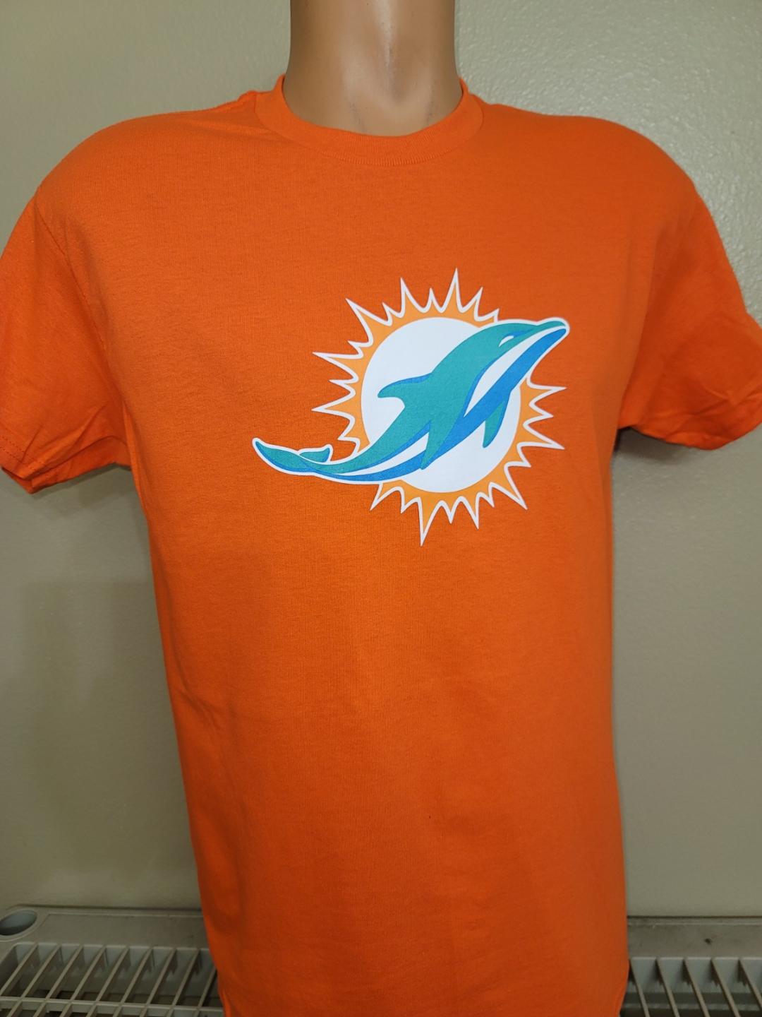 Mens NFL Team Apparel MIAMI DOLPHINS Football Shirt New ORANGE –