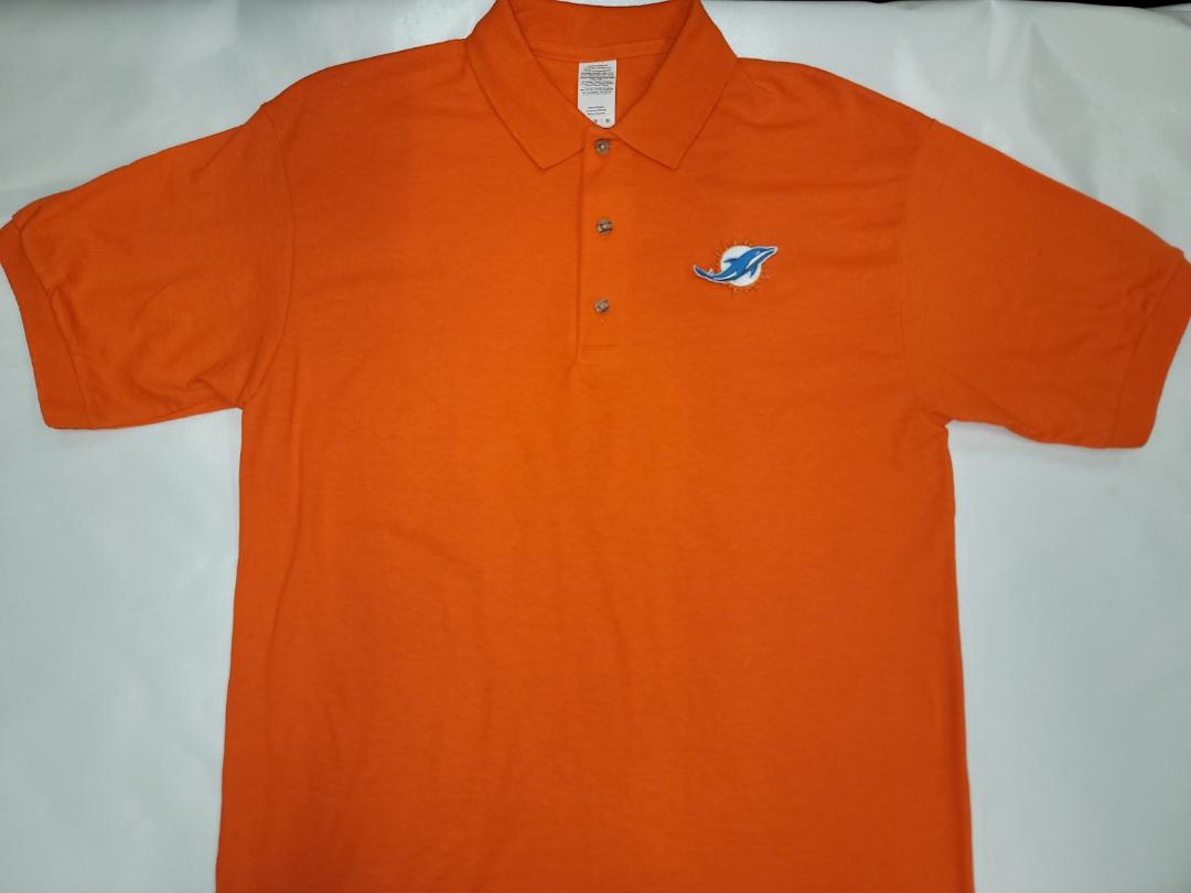 Mens NFL Team Apparel MIAMI DOLPHINS Football Polo Golf Shirt ORANGE