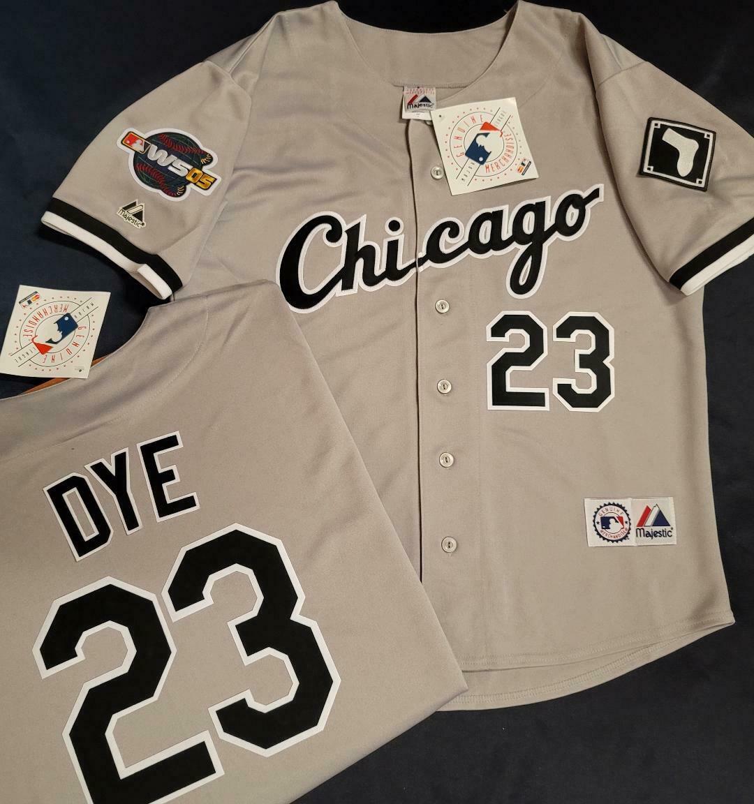 Majestic Chicago White Sox JERMAINE DYE 2005 World Series Baseball Jersey GRAY