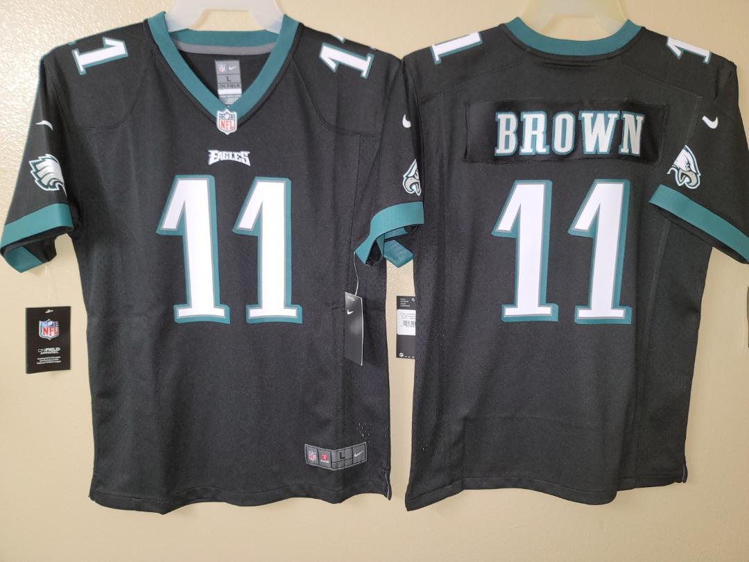 Boys Youth NFL Nike Team Apparel Philadelphia Eagles AJ BROWN Football Jersey BLACK