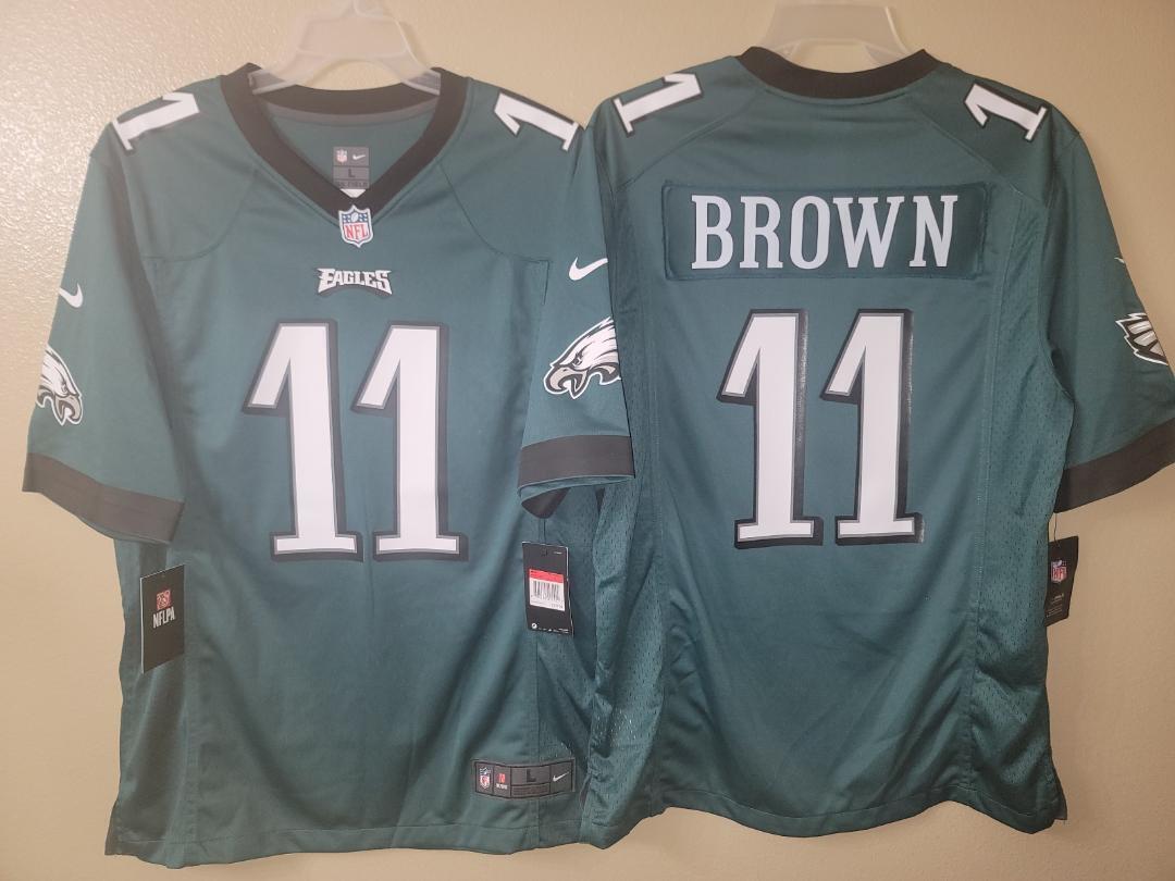 MENS Nike Philadelphia Eagles AJ BROWN Football JERSEY GREEN $100