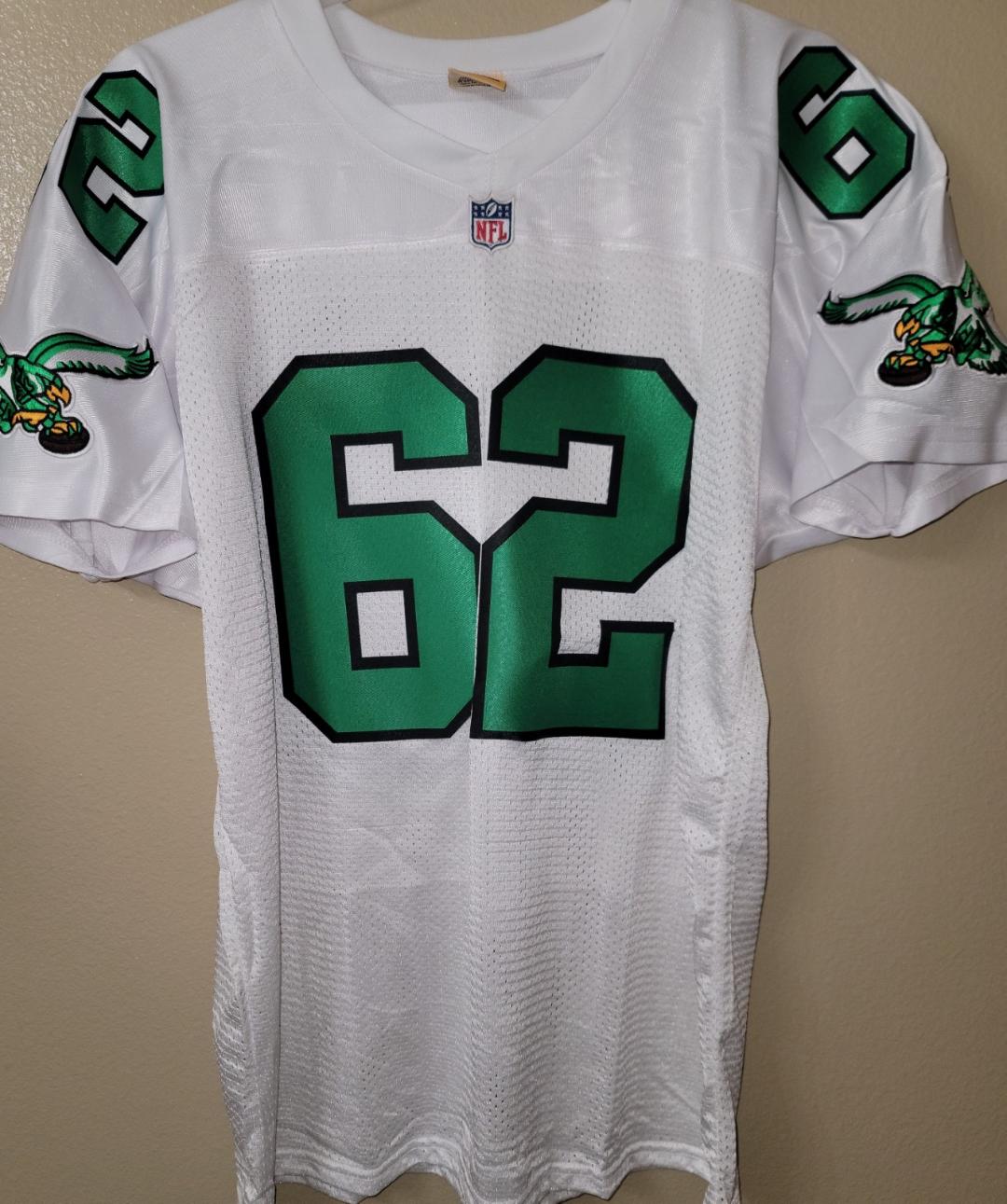 Philadelphia Eagles JASON KELCE Vintage Throwback Football Jersey WHITE