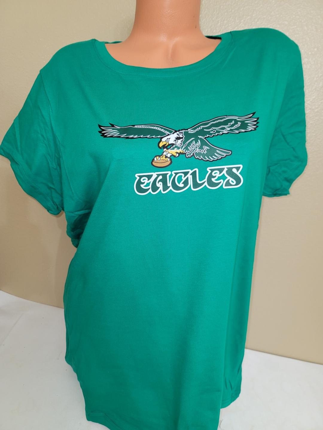 Philadelphia Eagles Womens Kelly Green Ringer Short Sleeve T-Shirt