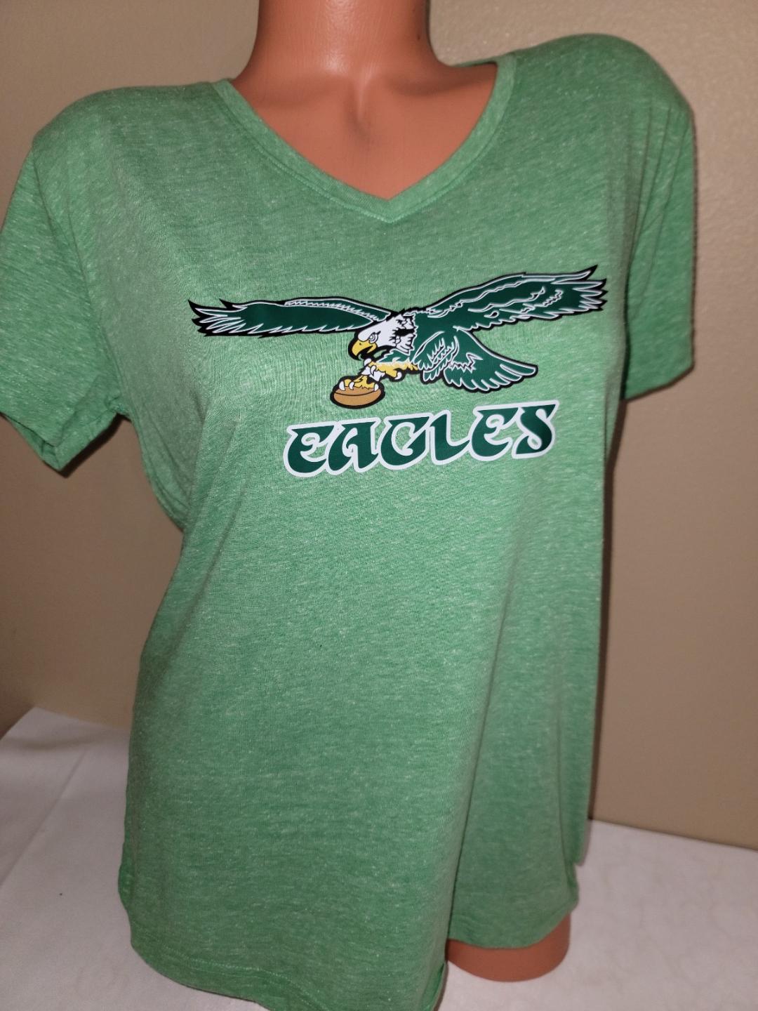Womens Ladies NFL Team Apparel PHILADELPHIA EAGLES "Heather Kelly Green" Football Jersey SHIRT