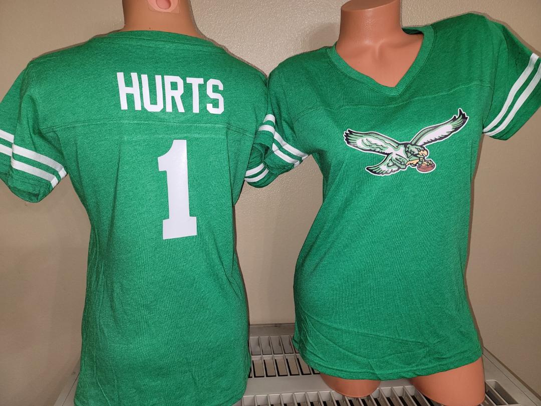 Womens Ladies Philadelphia Eagles JALEN HURTS "Stripes" Football Jersey SHIRT KELLY