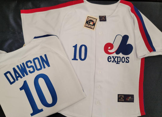 Cooperstown Collection Montreal Expos ANDRE DAWSON Throwback Baseball Jersey WHITE
