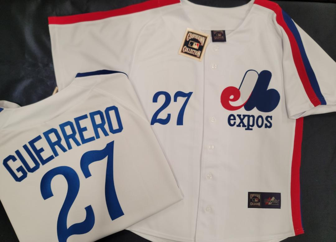 Vladimir Guerrero Montreal Expos Majestic Cooperstown Player Cool Base  Jersey - White/Royal, Size: XXL