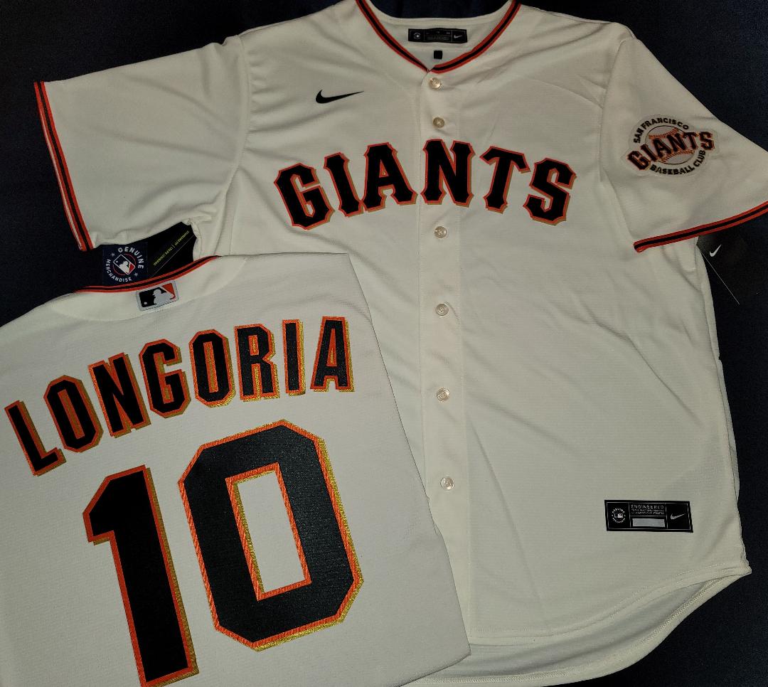 Mens Nike San Francisco Giants EVAN LONGORIA Baseball JERSEY CREAM