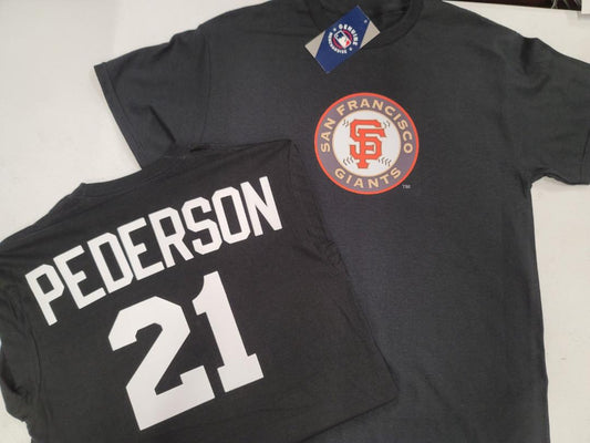 Mens MLB Team Apparel San Francisco Giants JOC PEDERSON Baseball Shirt BLACK