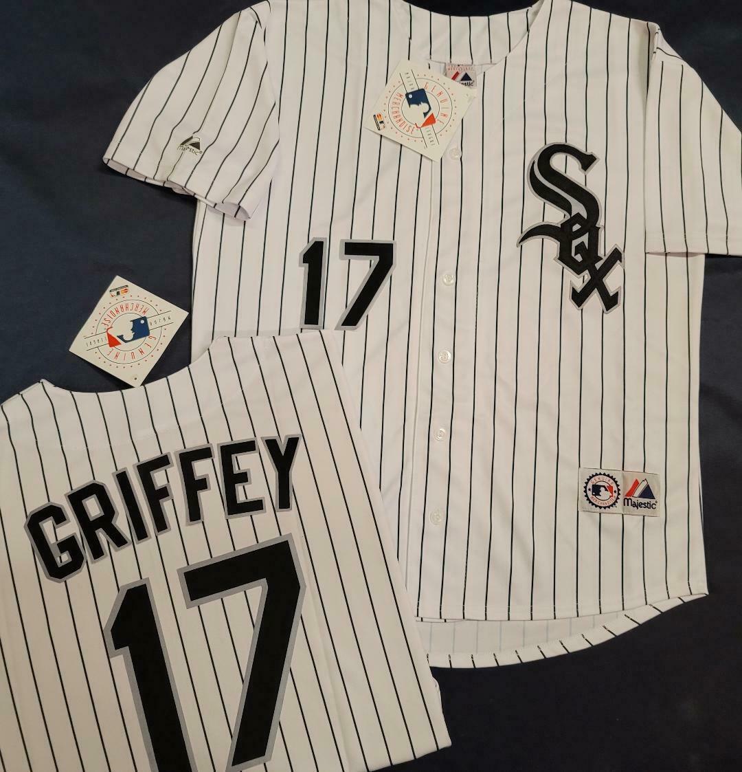 Majestic Chicago White Sox KEN GRIFFEY JR Baseball Jersey WHITE P/S