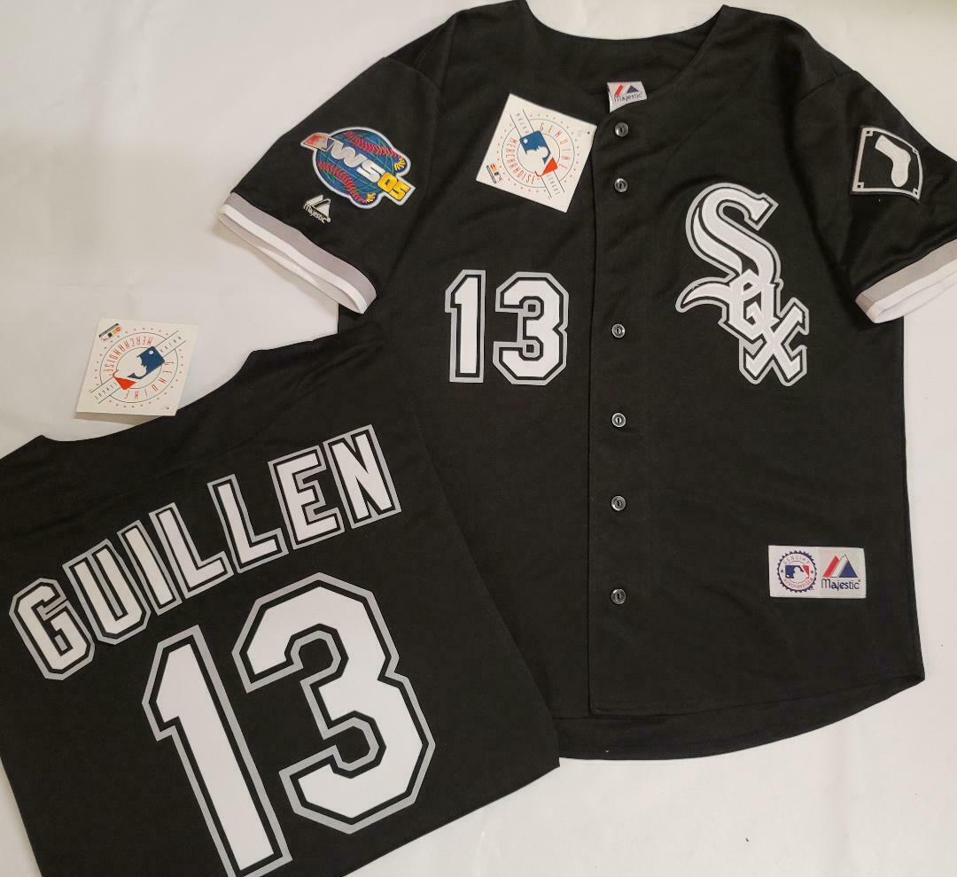 Majestic Chicago White Sox OZZIE GUILLEN 2005 World Series Baseball Jersey BLACK