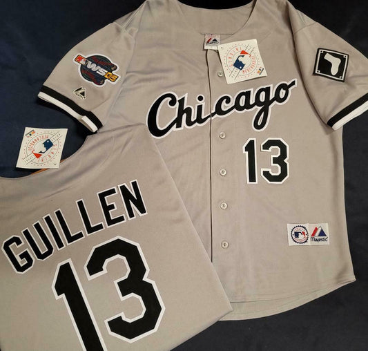 Majestic Chicago White Sox OZZIE GUILLEN 2005 World Series Baseball Jersey GRAY