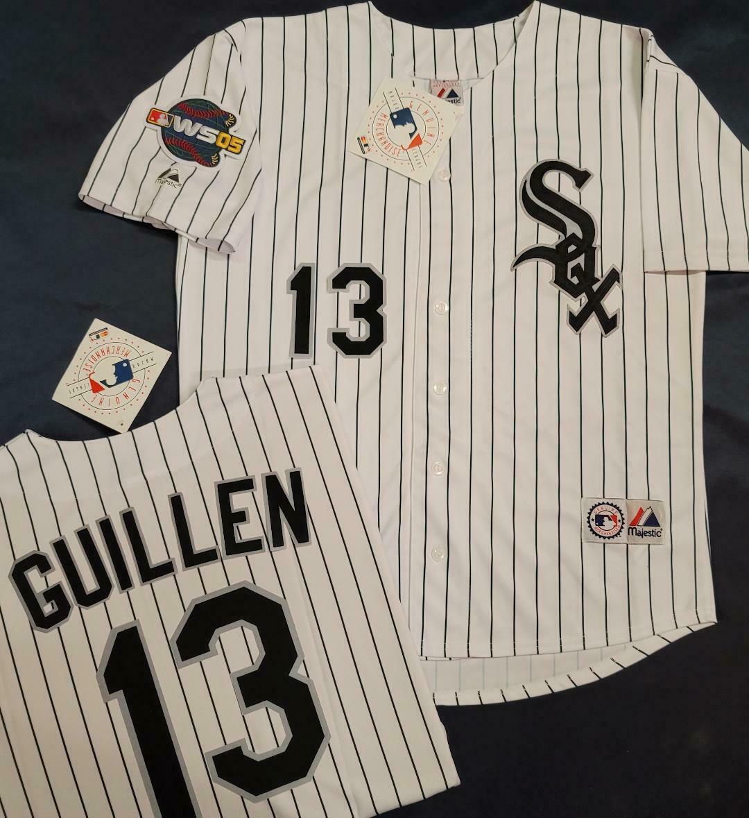 Majestic Chicago White Sox OZZIE GUILLEN 2005 World Series Baseball Jersey WHITE P/S