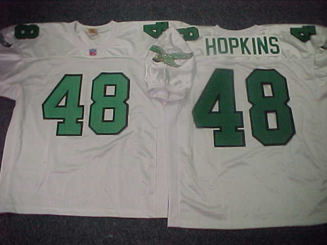 Philadelphia Eagles WES HOPKINS 90s Vintage Throwback Football Jersey WHITE