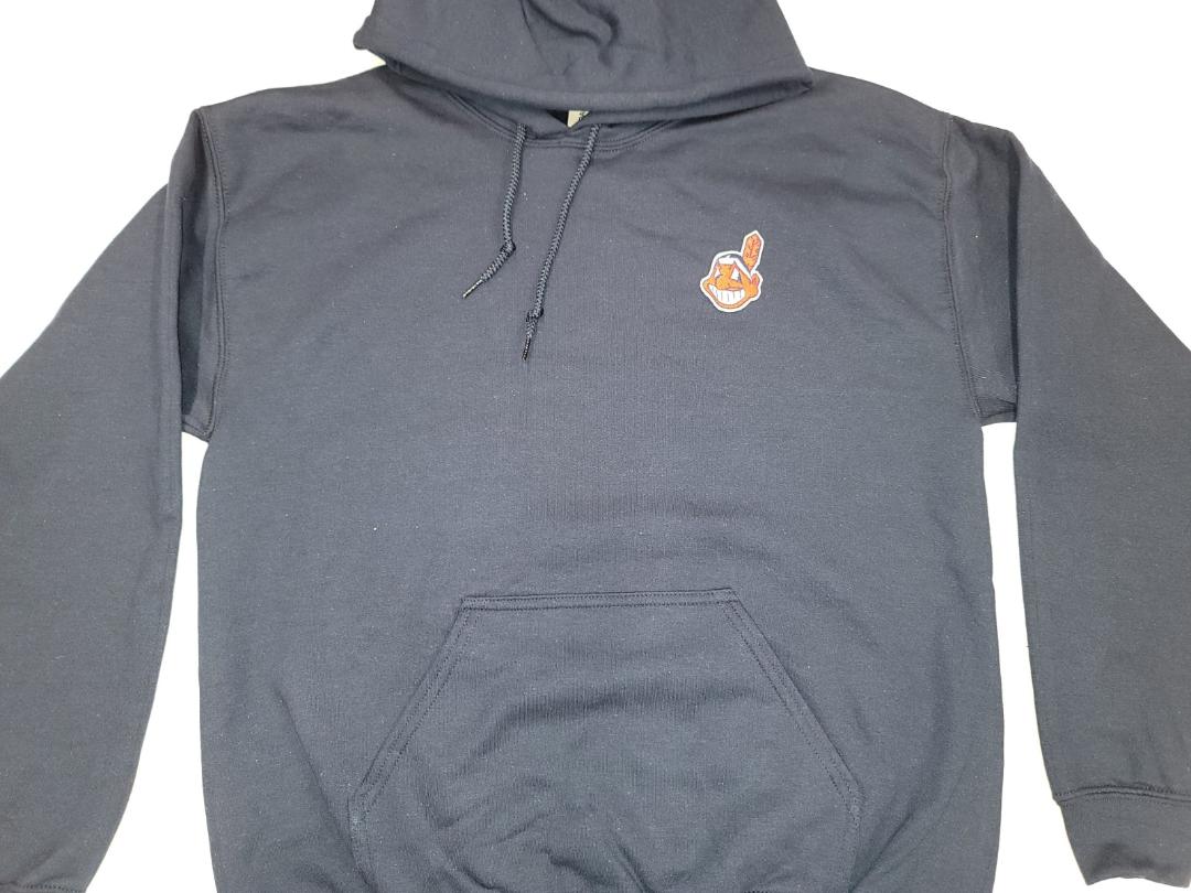 Mens CLEVELAND INDIANS Pullover Hooded Hoodie SWEATSHIRT NAVY All Sizes