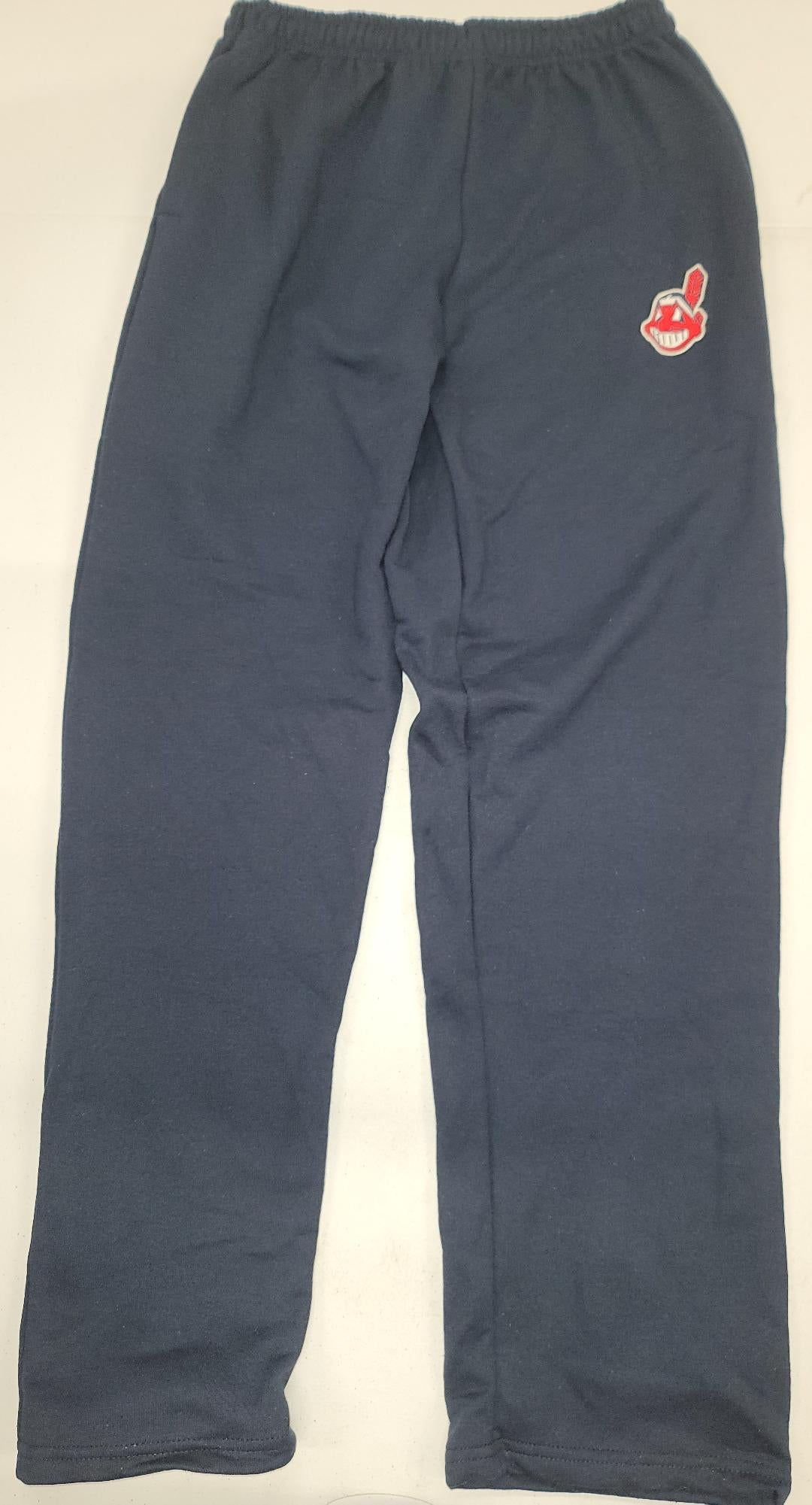 Mens MLB Team Apparel CLEVELAND INDIANS Full Length SWEATPANTS New NAVY