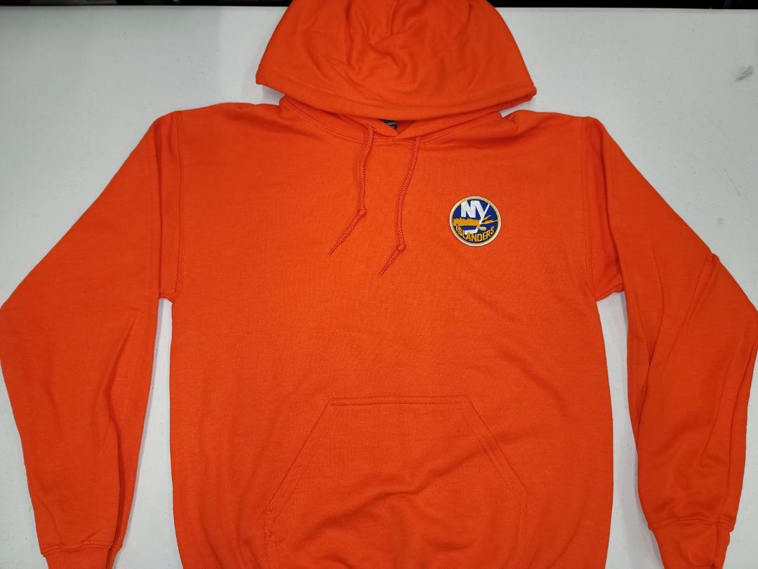 Mens NEW YORK ISLANDERS Pullover Hooded Hoodie SWEATSHIRT ORANGE All Sizes