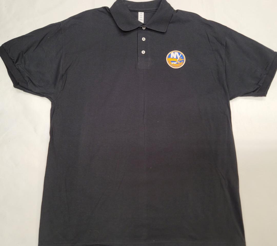 NHL Team Apparel NEW YORK ISLANDERS Hockey Polo Golf Shirt BLACK