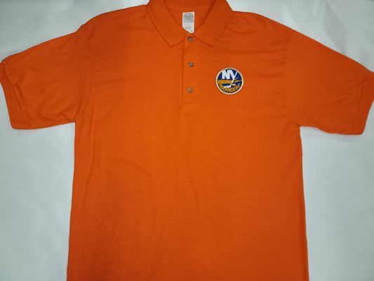 NHL Team Apparel NEW YORK ISLANDERS Hockey Polo Golf Shirt ORANGE