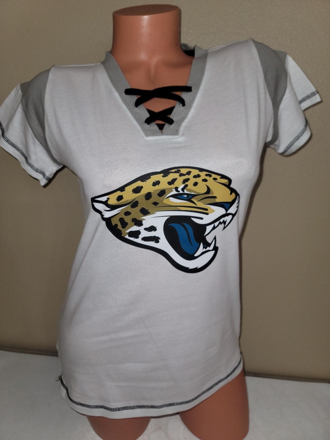 Womens Ladies NFL Team Apparel JACKSONVILLE JAGUARS "Laces" Football Jersey SHIRT White