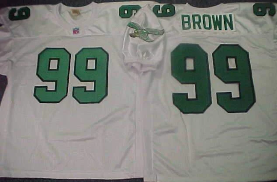 Philadelphia Eagles JEROME BROWN 90s Vintage Throwback Football Jersey WHITE