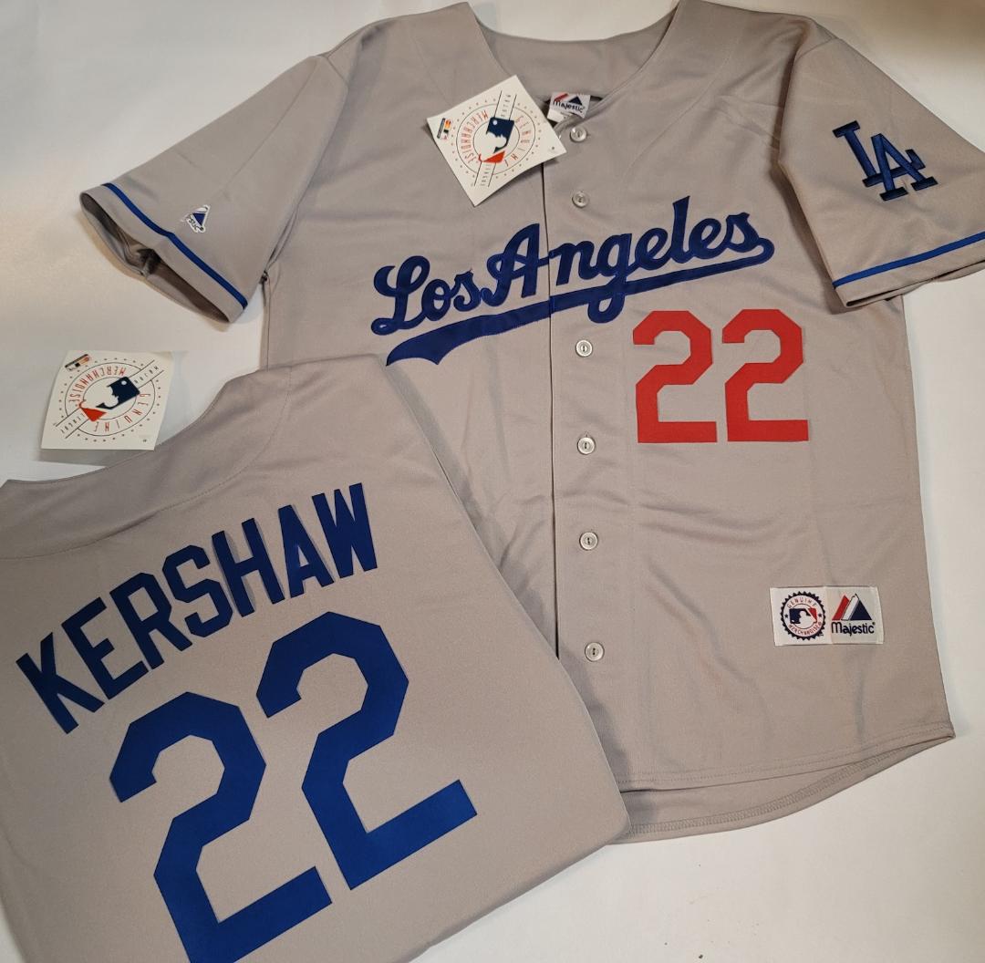 Majestic Los Angeles Dodgers CLAYTON KERSHAW Baseball Jersey GRAY