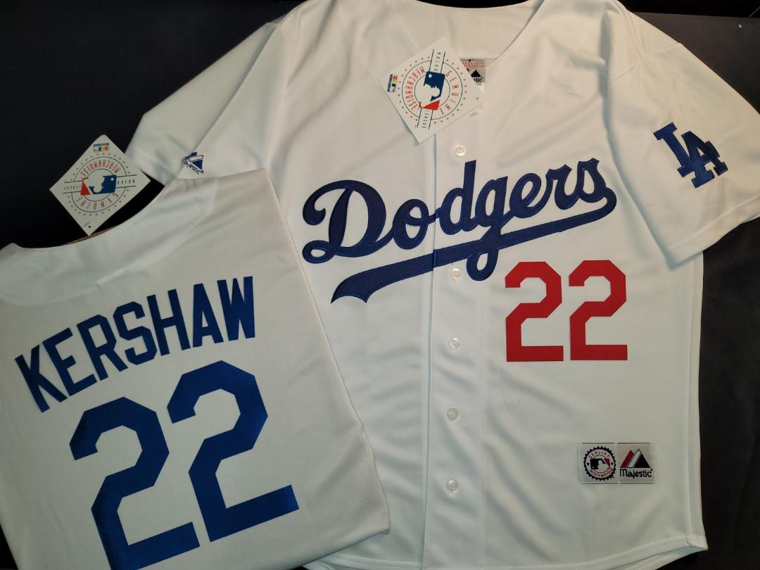 Majestic Los Angeles Dodgers CLAYTON KERSHAW Baseball Jersey WHITE