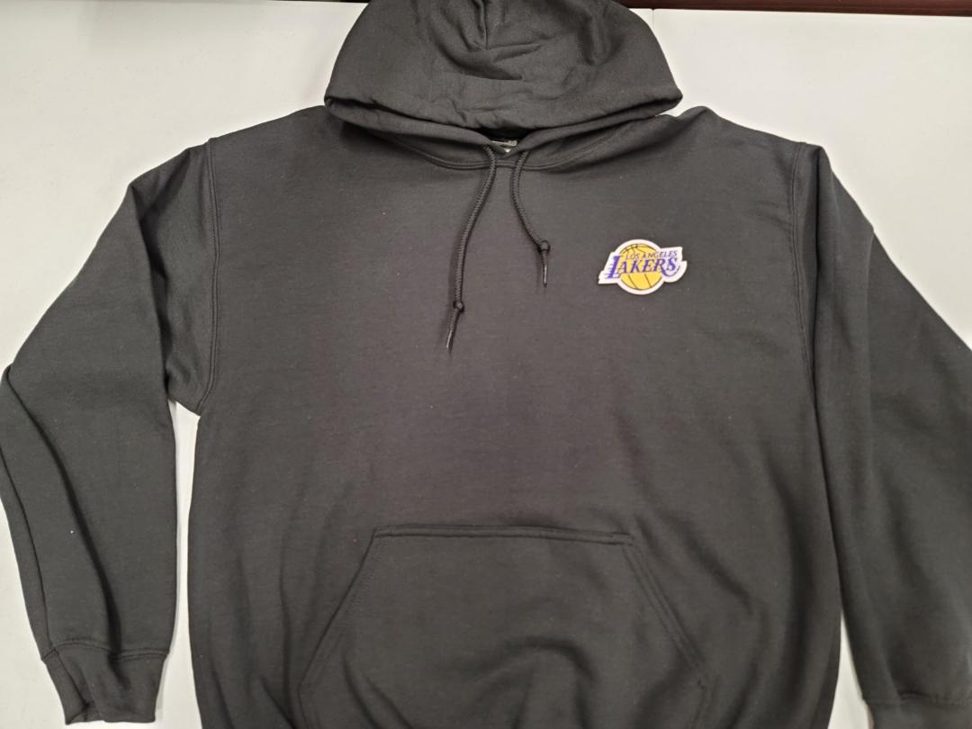 Mens LOS ANGELES LAKERS Pullover Hooded Hoodie SWEATSHIRT BLACK All Sizes