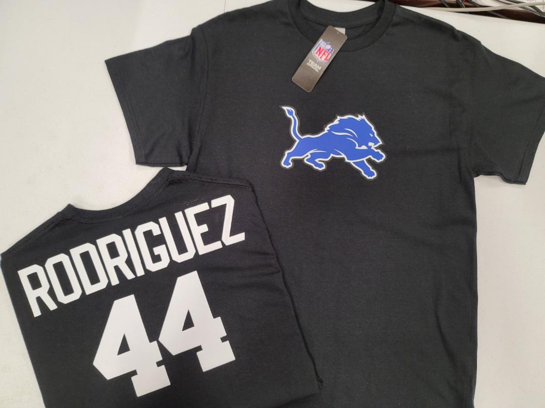 Mens NFL Team Apparel Detroit Lions MALCOLM RODRIGUEZ Football Jersey Shirt BLACK