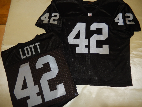 Oakland Raiders RONNIE LOTT Vintage Throwback Football Jersey BLACK