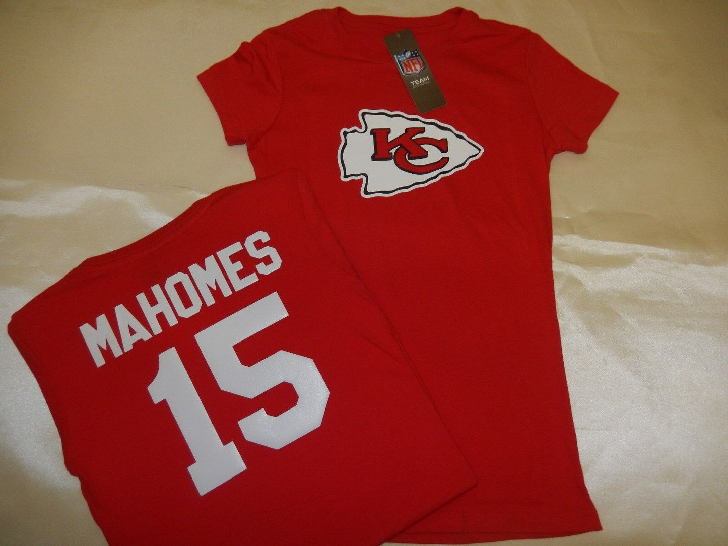 WOMENS Kansas City Chiefs PATRICK MAHOMES Crew Neck Football Jersey Shirt RED