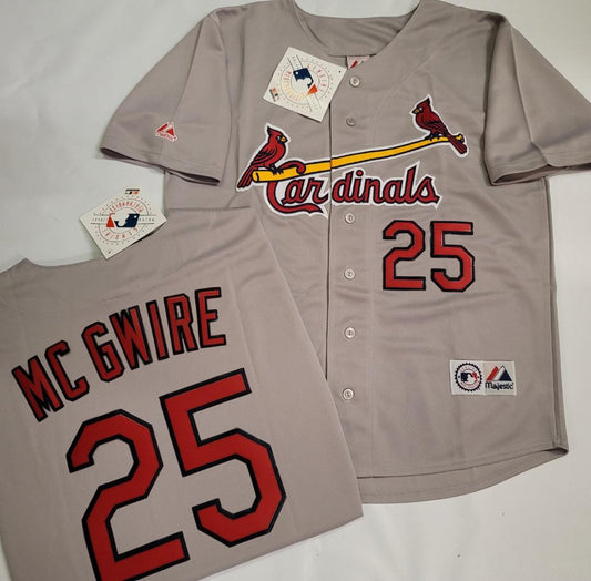 Mens Majestic St Louis Cardinals MARK McGWIRE Baseball Jersey GRAY