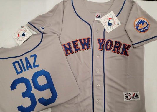 Mens Majestic New York Mets EDWIN DIAZ Baseball Jersey GRAY New