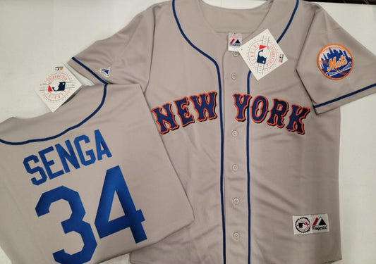 Mens Majestic New York Mets KODAI SENGA Baseball Jersey GRAY New